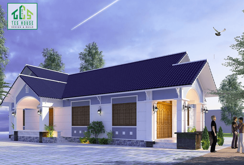 nhà cấp 4 hiện đại mái thái chữ L
