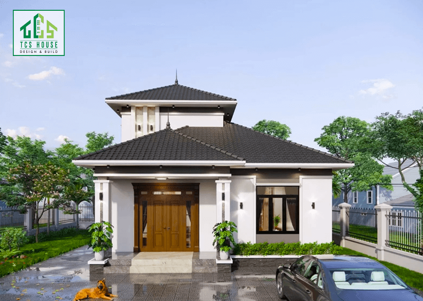 Mẫu nhà cấp 4 mái thái có gác mái