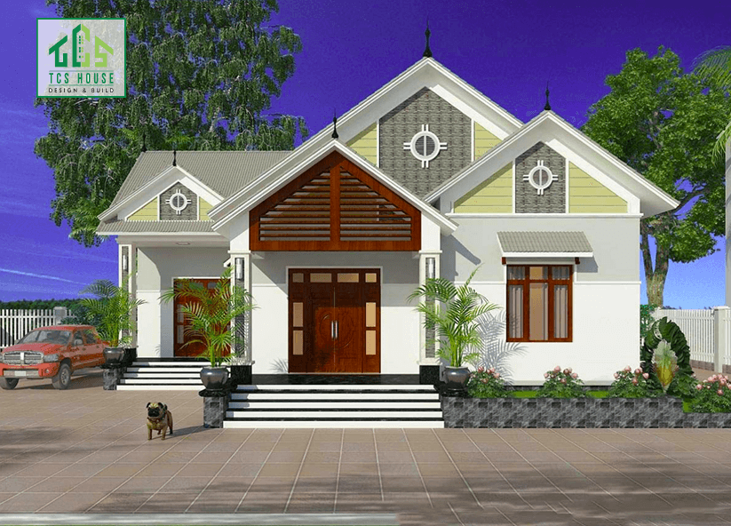 nhà cáp 4 hiện đại màu nhẹ nhàng