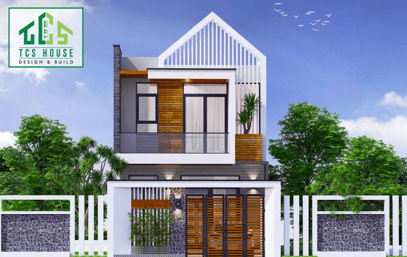 Mẫu Thiết kế nhà Phố 2 Tầng Có Mái Đẹp, Hiện Đại 2025