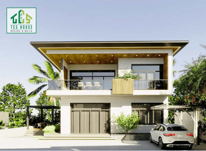 Biệt thự sang trọng mini 2 tầng mái bằng