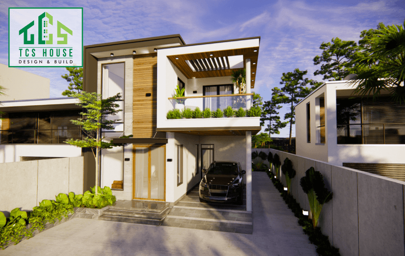Nhà phố 2 tầng hiện đại, tối giản