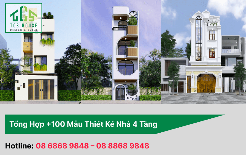 Tổng hợp mẫu nhà 4 tầng đẹp hiện đại hợp xu hướng 2025