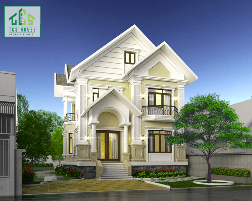 Biệt thự mini 2 tầng (mái thái hiện đại)