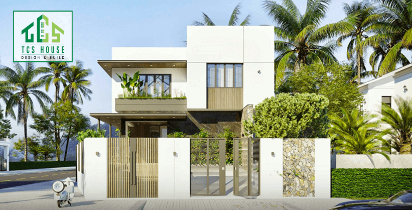 Biệt thự mini 2 tầng có sân vườn đẹp hiện đại