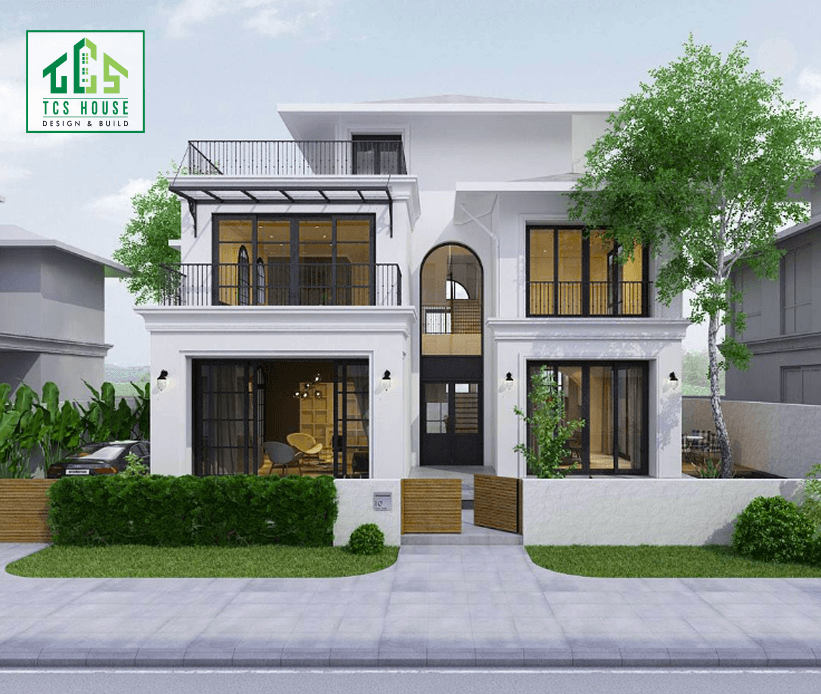 Mặt tiền mẫu biệt thự mini 2 tầng