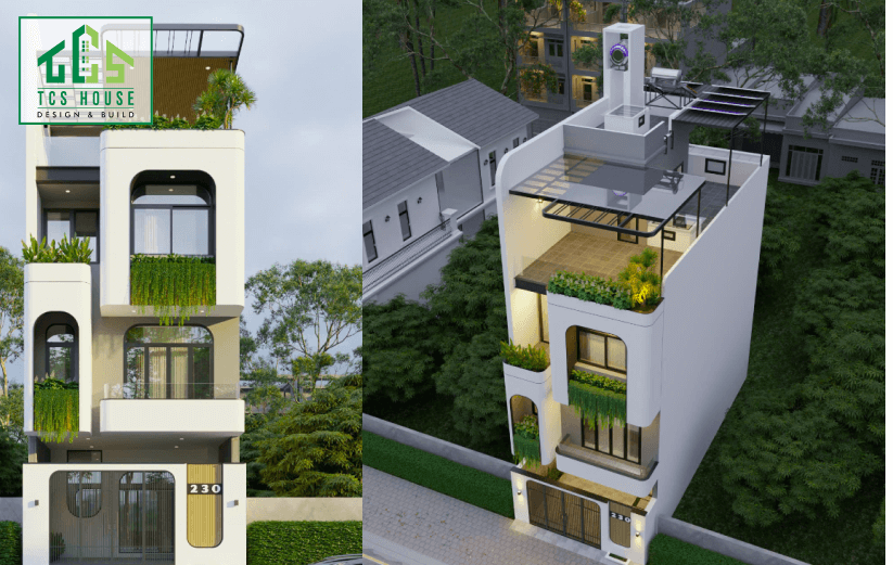 Thiết kế nhà phố 3 tầng hiện đại