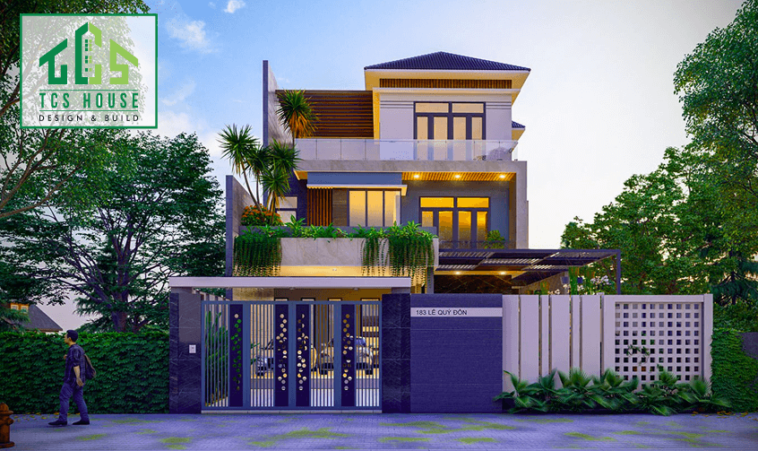 Mẫu biệt thự 3 tầng mái thái