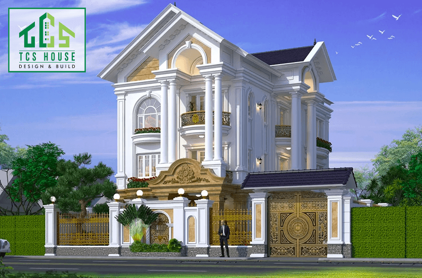 Mẫu Nhà 3 Tầng Mái Thái Chữ L