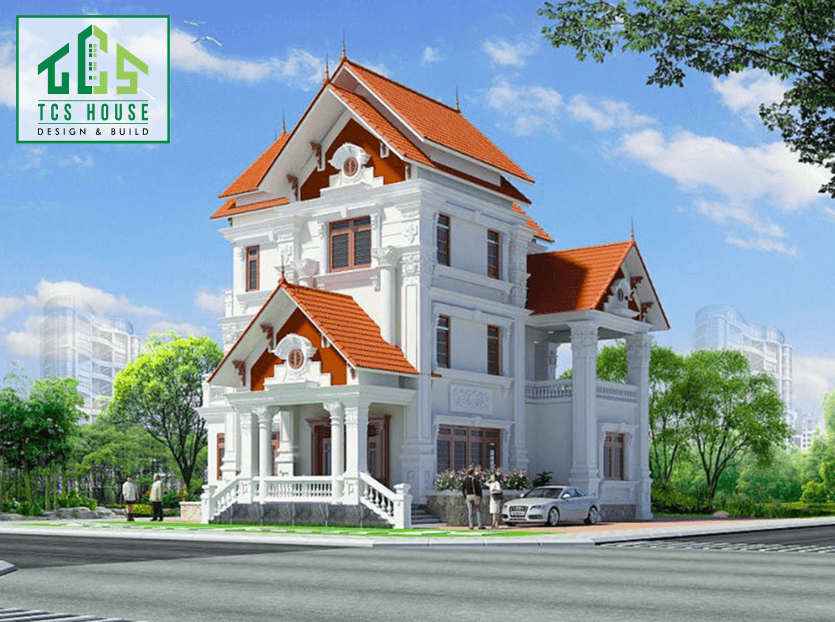 Mẫu Nhà 3 Tầng Mái Thái Cổ Điển