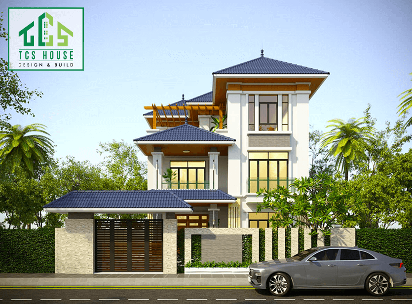 Mẫu Nhà 3 Tầng Mái Thái Hiện Đại