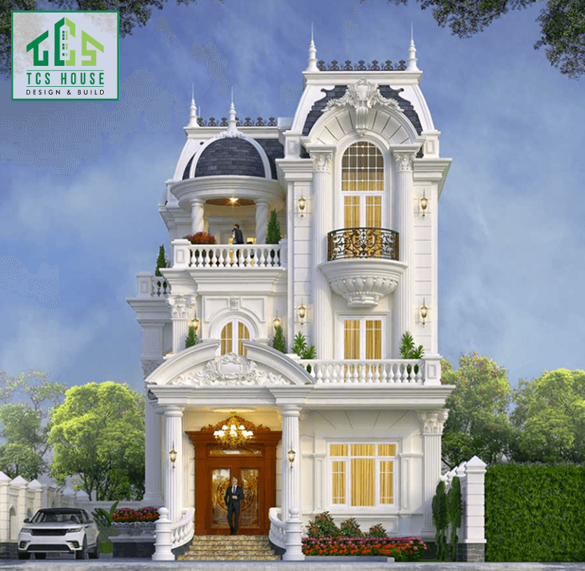 Mẫu Nhà 3 Tầng Mái Thái Tân Cổ Điển