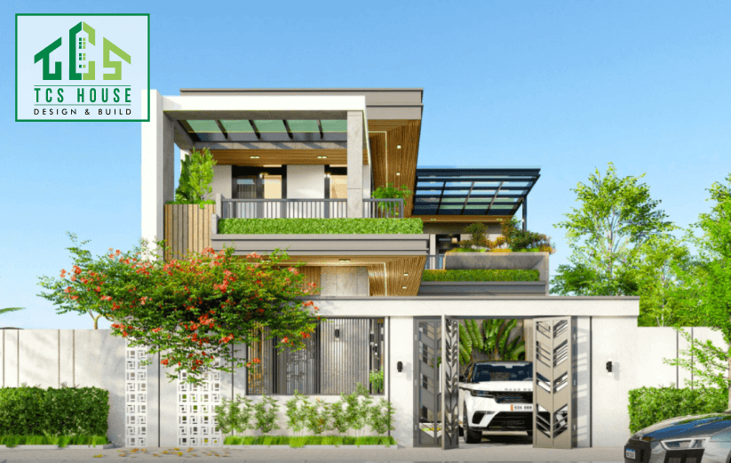 Mẫu nhà 2 tầng đón ánh sáng tự nhiên