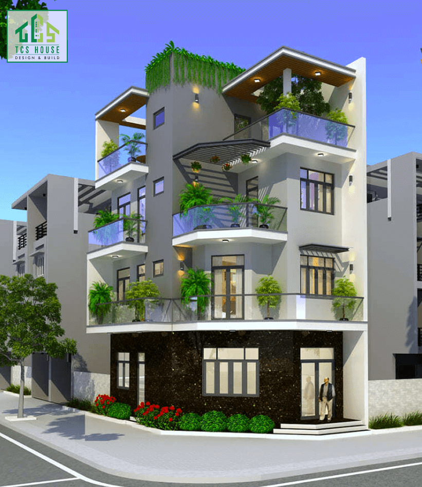 Tổng hợp 10 mẫu thiết kế nhà 4 tầng kết hợp kinh doanh