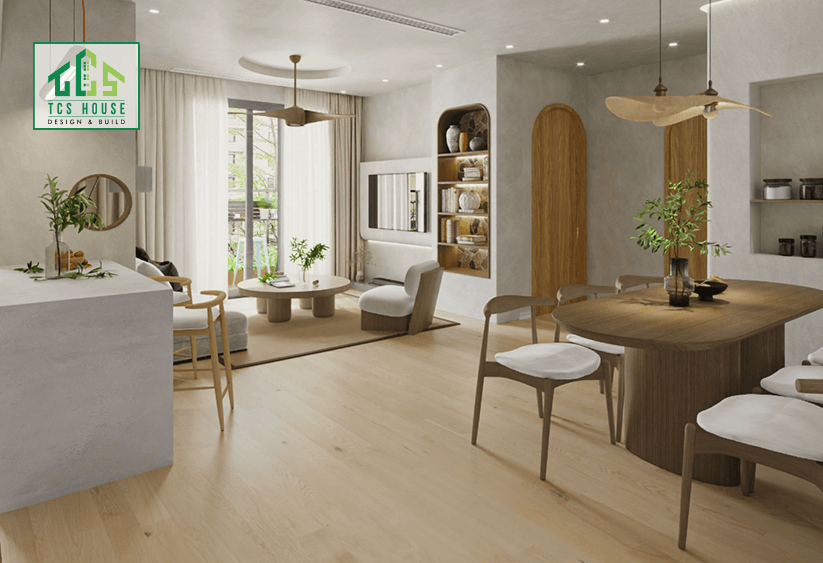 Mẫu 1: Căn hộ 1 phòng ngủ tối giản, tiện nghi.