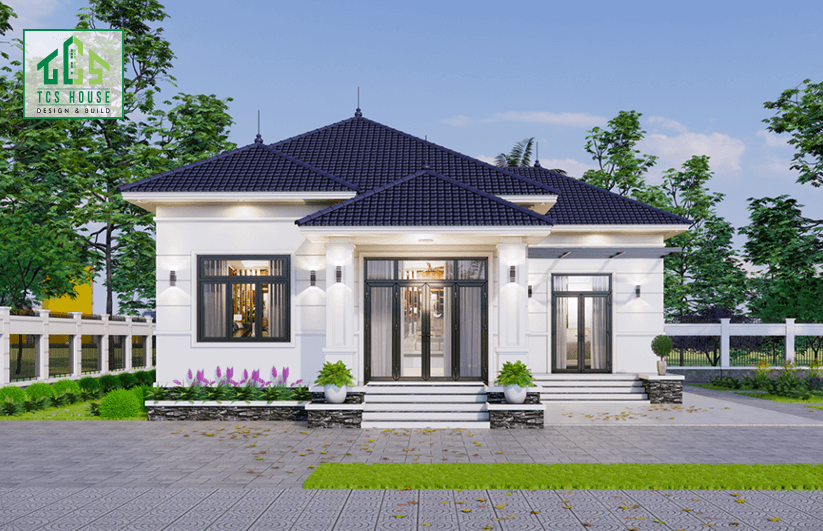 Mẫu 13: Nhà mái Nhật có tầng lửng với thiết kế thông minh, tận dụng tối đa không gian sinh hoạt.