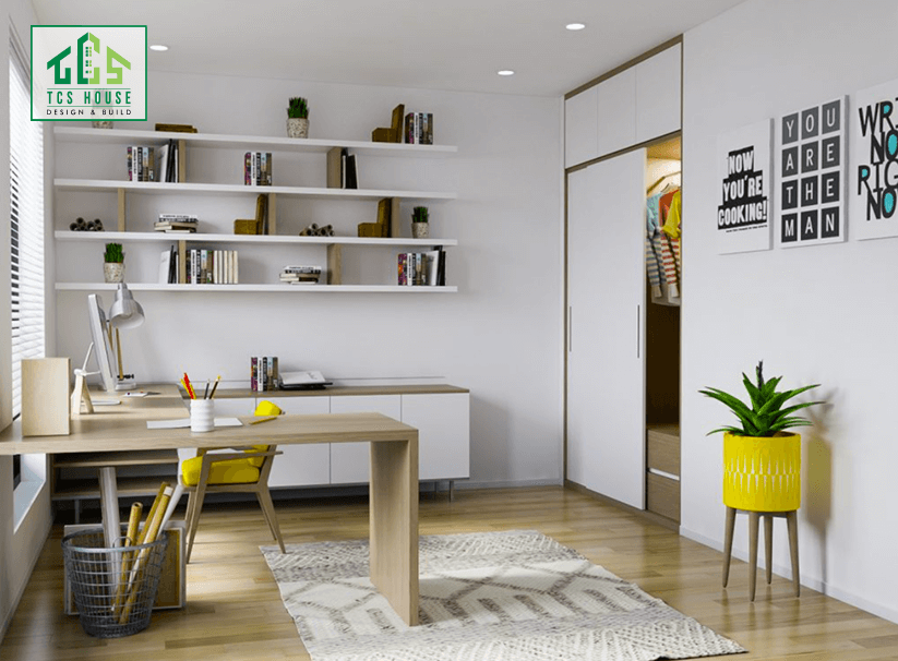 Mẫu 21: Thiết kế chung cư có không gian làm việc tại nhà.