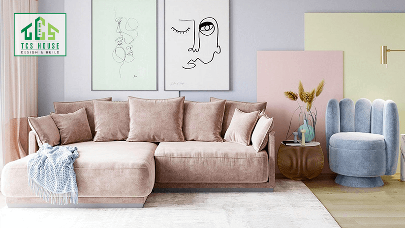 Mẫu 33: Phòng trọ hiện đại với gam màu pastel.