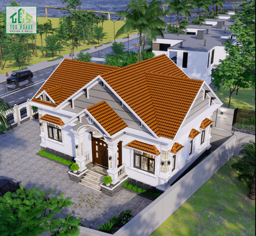 Mẫu 43: Nhà cấp 4 mái Nhật tối giản nhưng sang trọng.