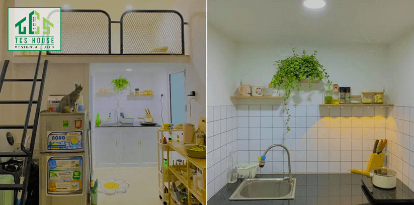 Mẫu 62: Phòng trọ dành cho dân công sở với thiết kế gọn gàng.