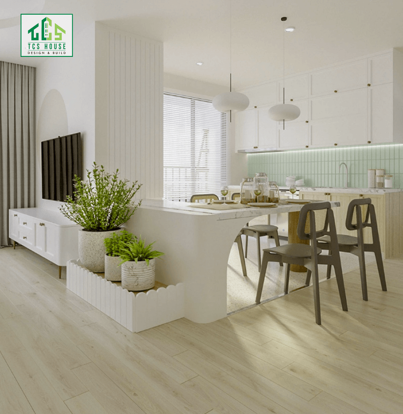 Mẫu 63: Thiết kế nội thất chung cư sử dụng nội thất âm tường.