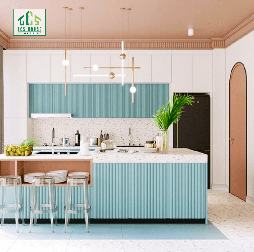 Mẫu 65: Phòng trọ phong cách Color Block nổi bật.