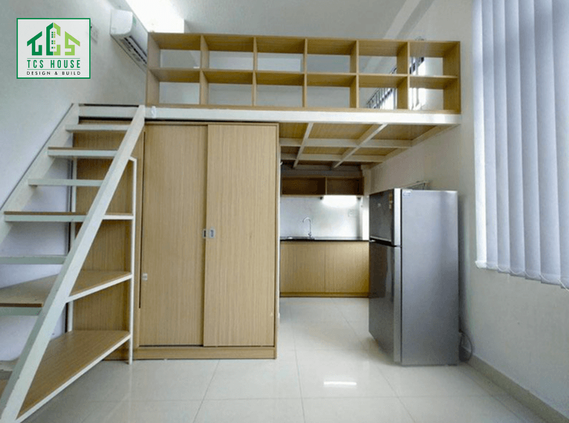 Mẫu 81: Phòng trọ có thiết kế sáng tạo với tông màu năng động.