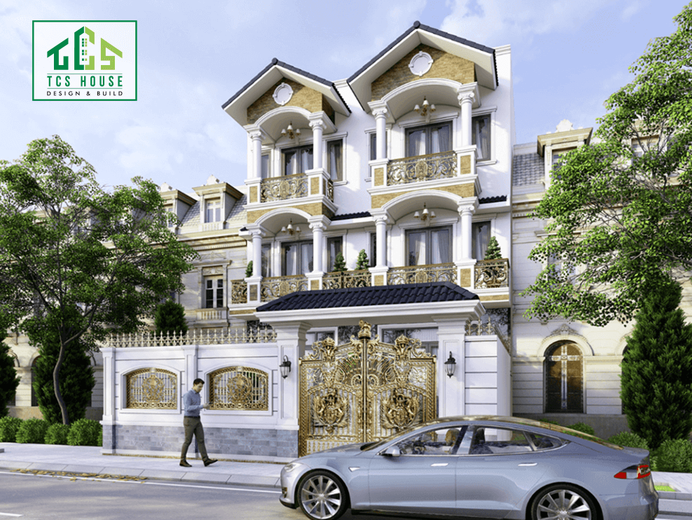 Biệt thự 4 tầng mái Mansard có thang máy