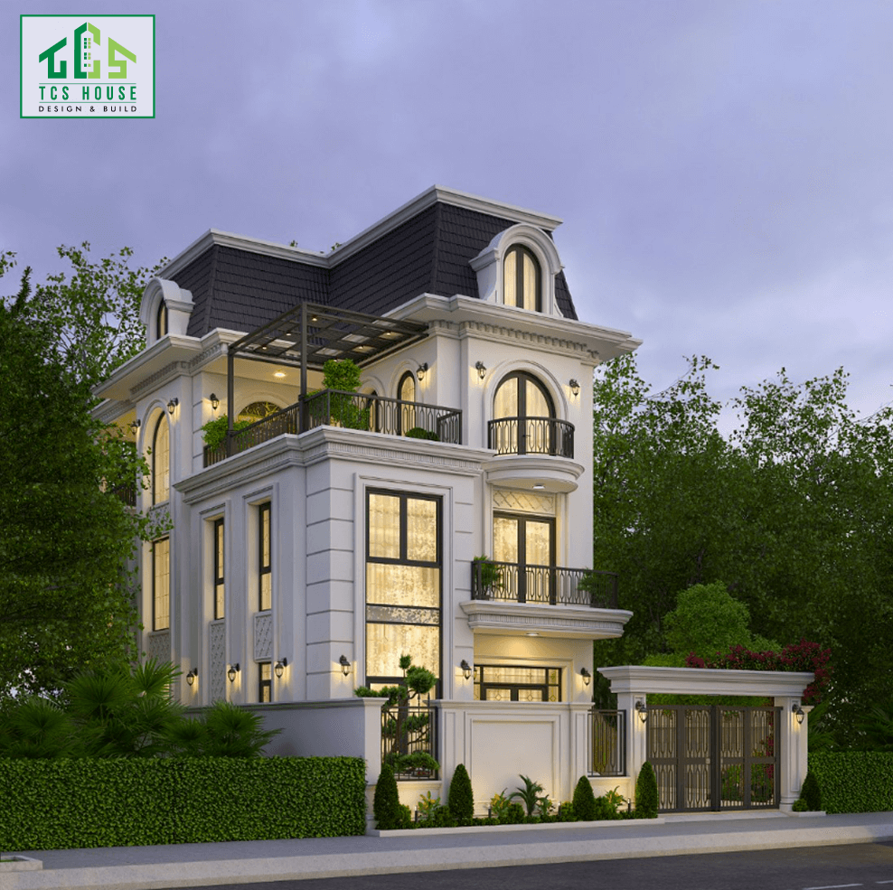 Biệt thự 4 tầng mái Mansard kết hợp homestay