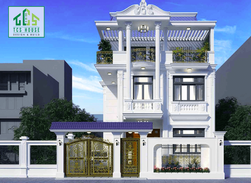 Biệt thự 4 tầng cổ điển kết hợp kinh doanh