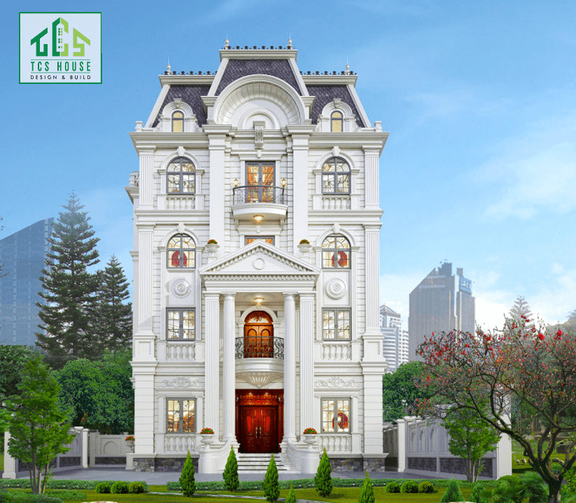 Biệt thự 4 tầng cổ điển mái Mansard