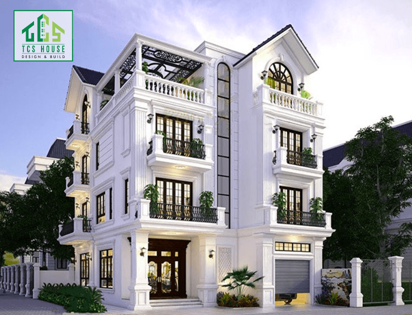 Biệt thự 4 tầng cổ điển mặt tiền phố