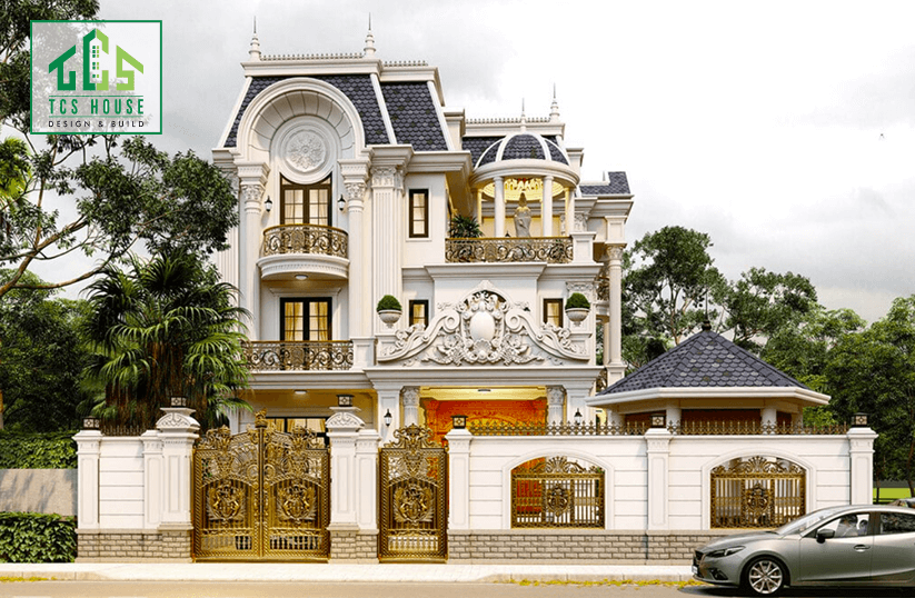 Biệt thự 4 tầng cổ điển kiểu Pháp sang trọng