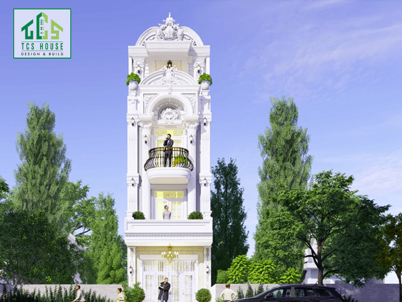 Biệt thự 4 tầng cổ điển kết hợp sân vườn rộng