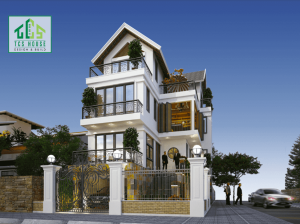 Biệt thự 4 tầng hiện đại có gara ô tô