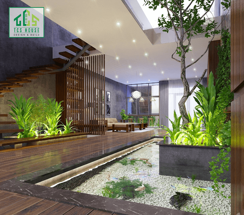 Biệt thự 4 tầng hiện đại kết hợp giếng trời