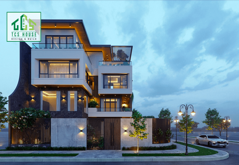 Biệt thự 4 tầng hiện đại kết hợp sân vườn