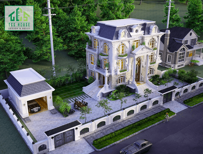 Biệt thự 4 tầng tân cổ điển mặt tiền 10m