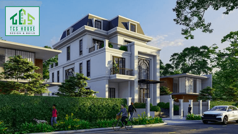 Biệt thự 4 tầng tân cổ điển mặt tiền phố hẹp