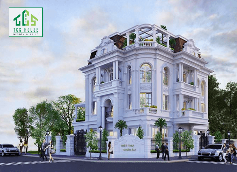Biệt thự 4 tầng tân cổ điển có gara ô tô