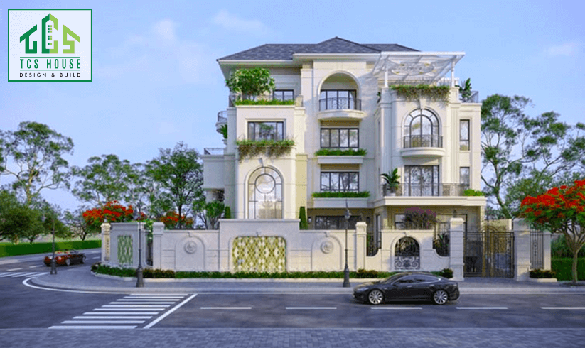 Biệt thự 4 tầng tân cổ điển mặt tiền 8m