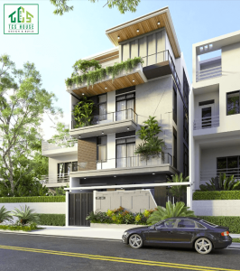 Biệt Thự Hiện Đại 4 Tầng – Đơn Giản Nhưng Vẫn Đầy Cuốn Hút