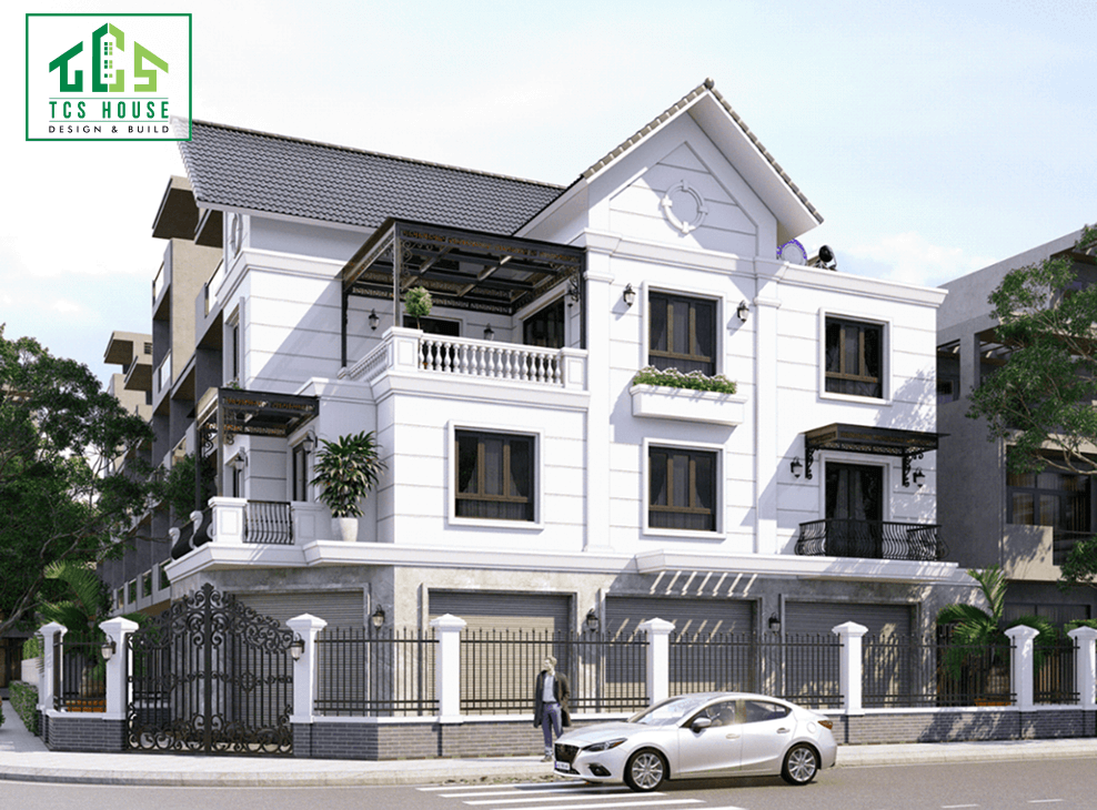 Biệt thự 4 tầng mái Thái 2 mặt tiền