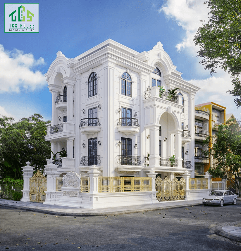 Biệt thự tân cổ điển 4 tầng có thang máy