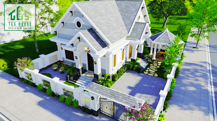 Biệt thự nhà vườn mái thái không gian mở
