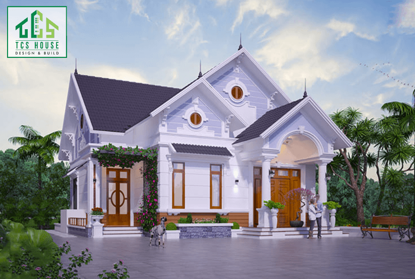 Biệt thự nhà vườn 1 tầng mái thái