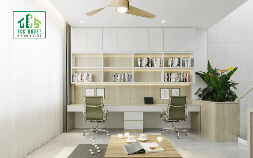 Mẫu 76: Căn hộ kết hợp phòng đọc sách.