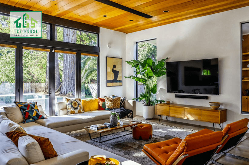 Mẫu 81: Căn hộ phong cách Mid-century hiện đại.