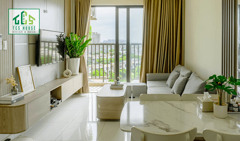Mẫu 92: Căn hộ studio kết hợp không gian làm việc.