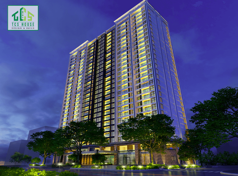 Mẫu 39: Chung cư có phòng khách rộng view đẹp.